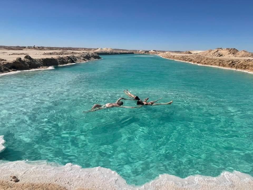 اسبح في مياه بحيرة سيوة النقية الزرقاء الكريستالية